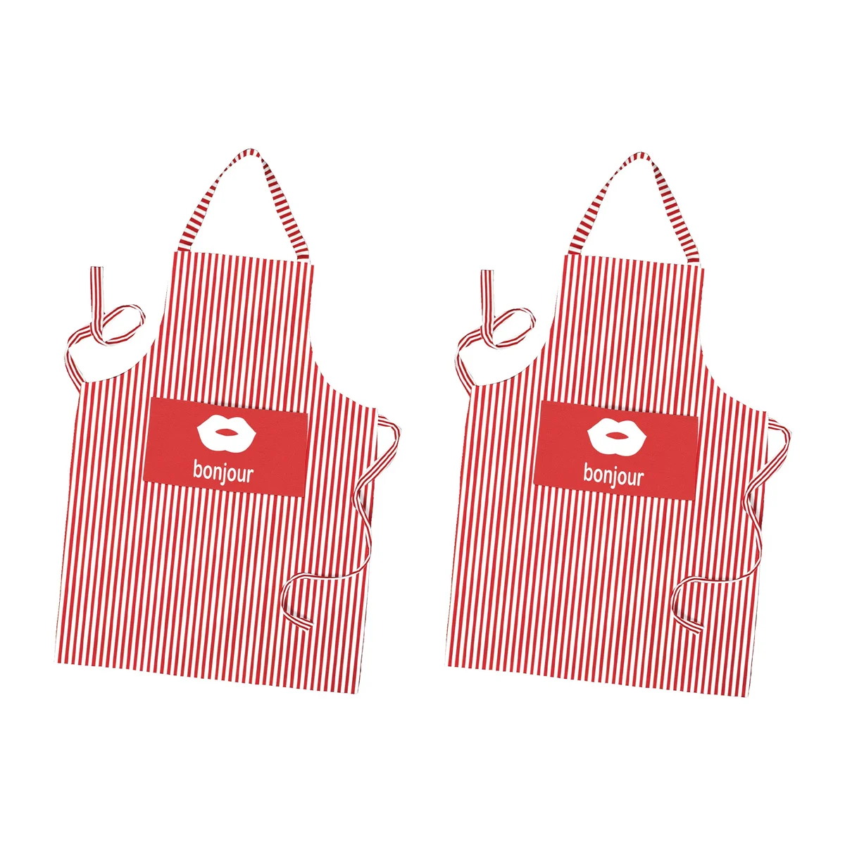 Large bib apron in durable cotton with adjustable neck strap, long waist ties, and spacious front pocket for kitchen use