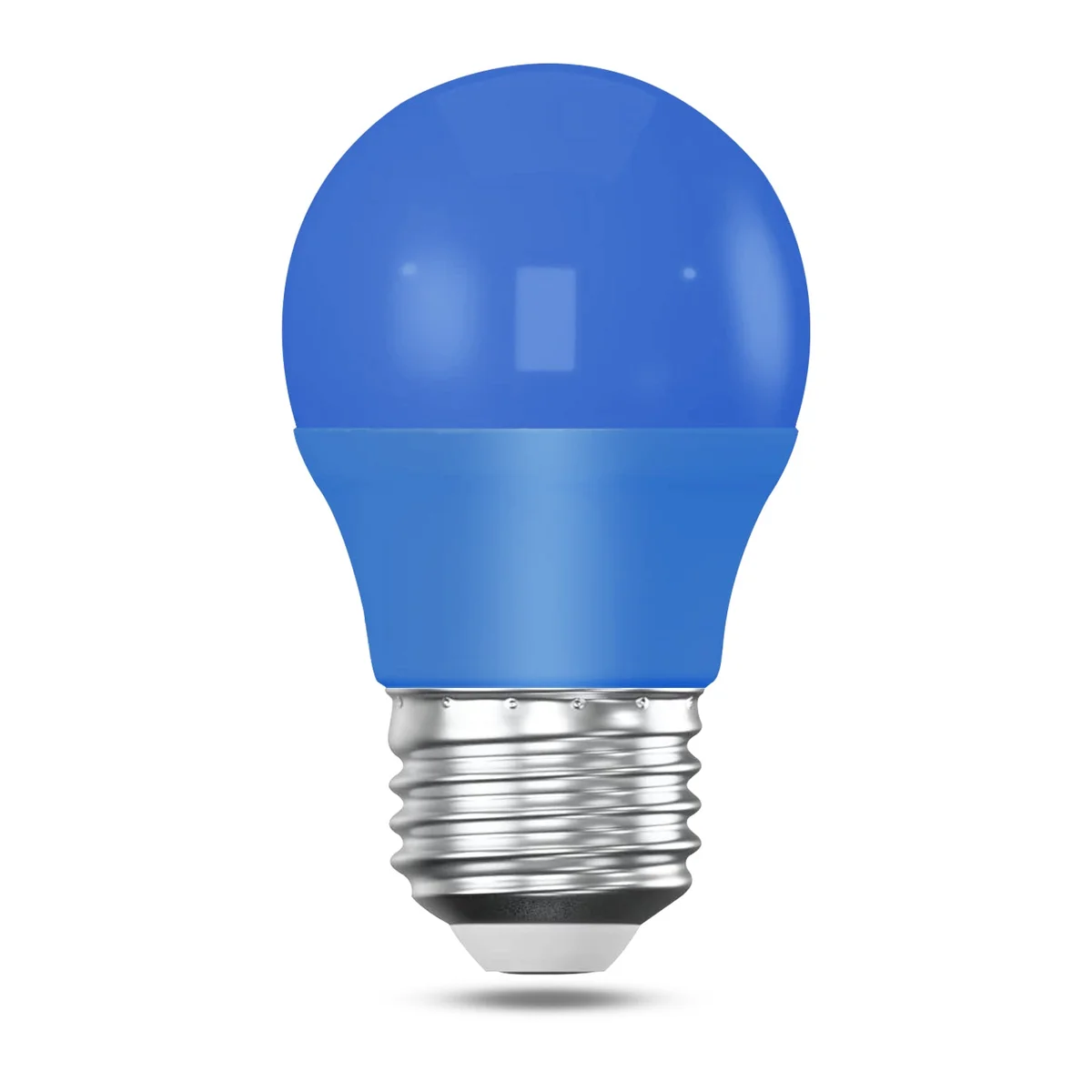 Coloured 4W LED bulb with E27 screw base shaped like a golf ball, ideal for party and decorative lighting