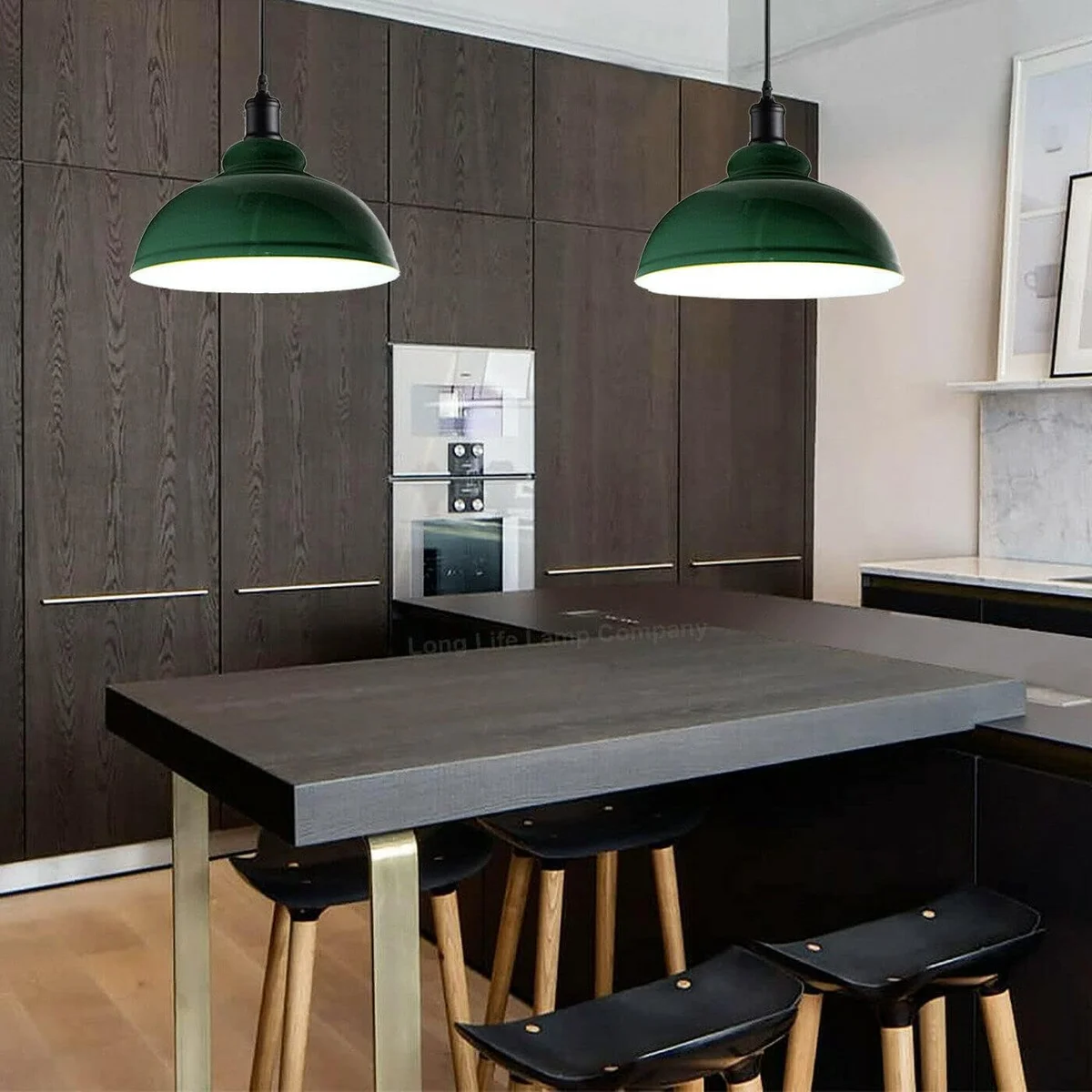 Modern white cord pendant light with dome-shaped metal shade and adjustable base for angled ceilings