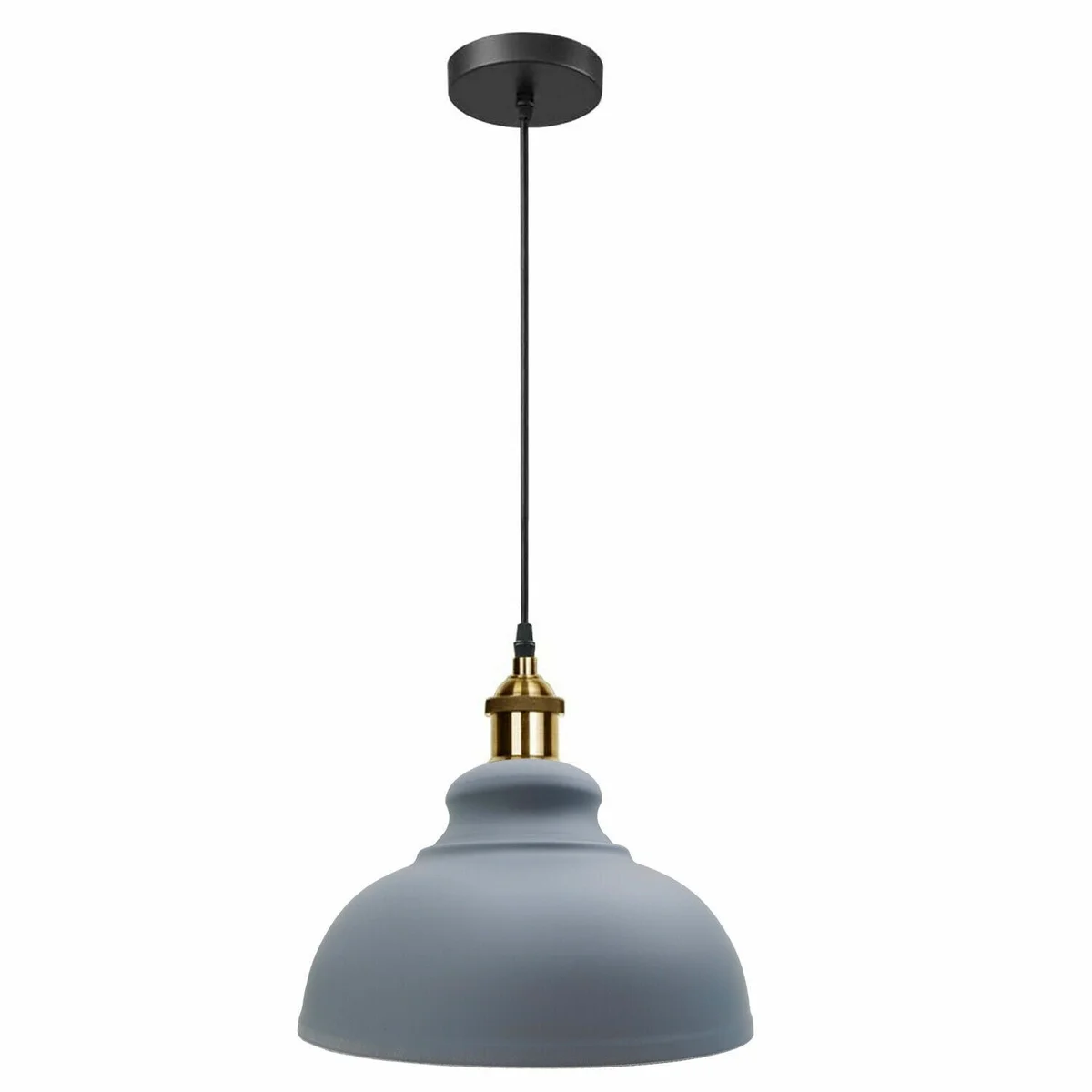 Vintage industrial pendant light in navy blue metal with adjustable 95 cm suspension cord, modern loft style design