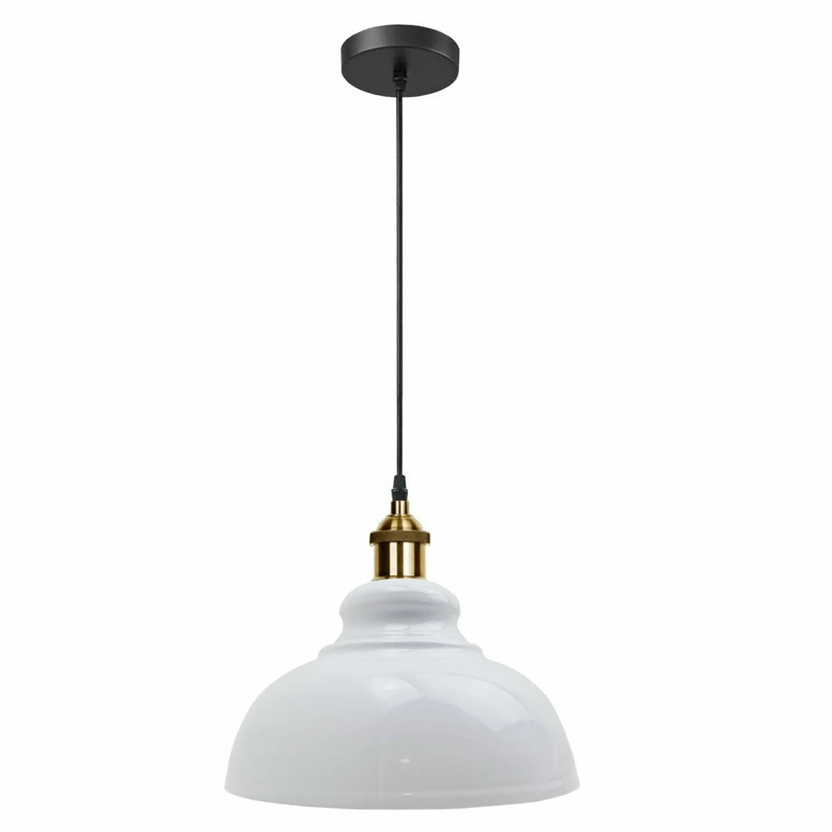 Vintage industrial pendant light in navy blue metal with adjustable 95 cm suspension cord and E27 bulb socket