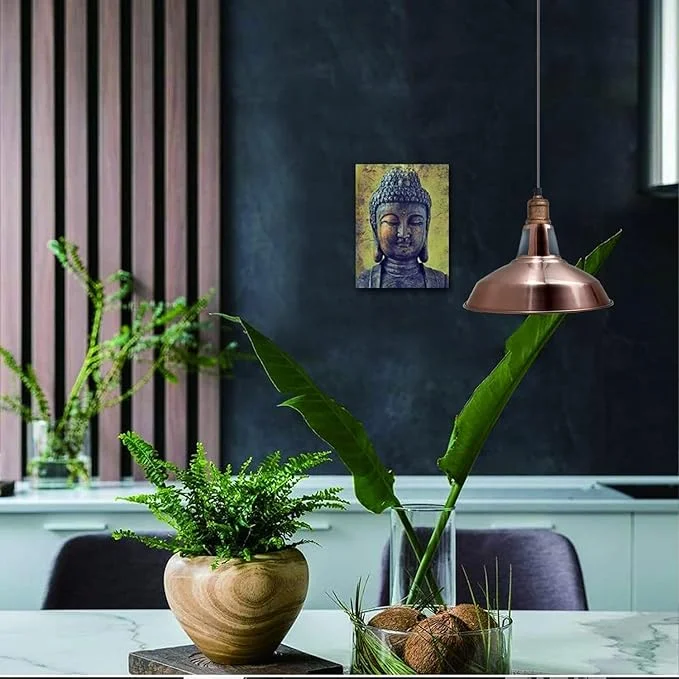 Vintage retro metal barn-shaped E27 bulb lampshade with curved design for soft, warm indoor lighting in living spaces
