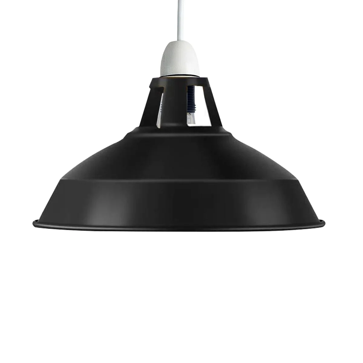 Modern ceiling lampshade in vintage barn shape metal design, 16 cm high and 30 cm diameter, ideal for living rooms