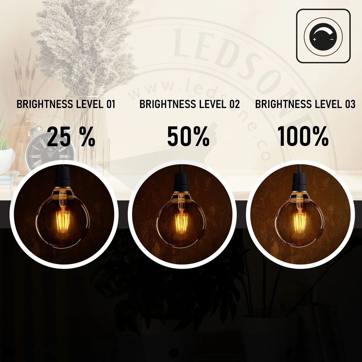 Vintage style G95 B22 LED globe bulb with warm white filament, dimmable, 8W, suitable for decorative lighting