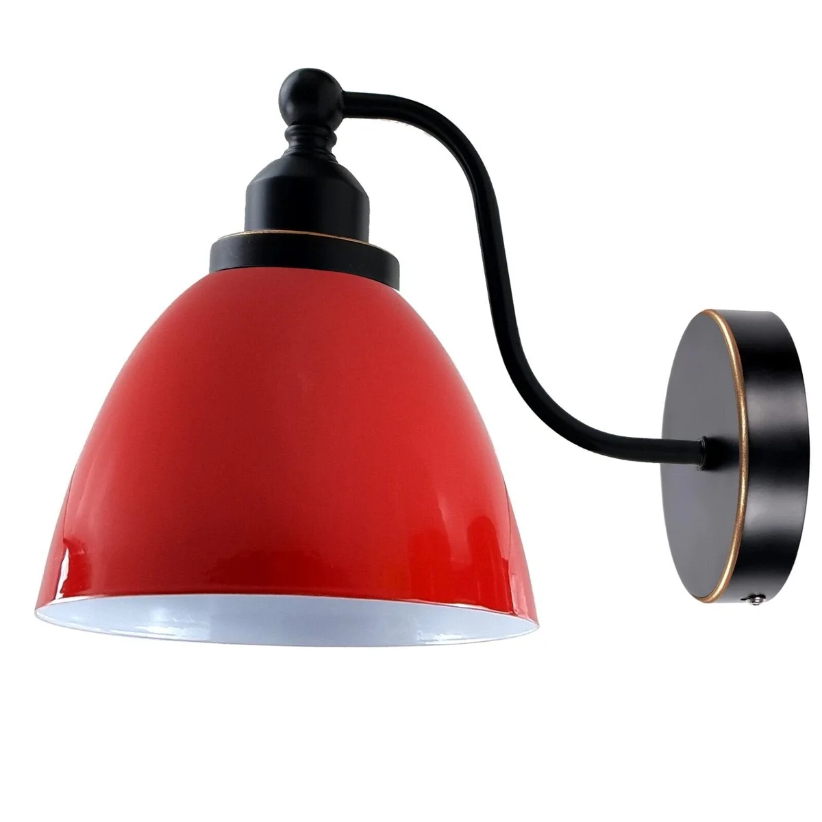 Modern vintage industrial wall lamp with metal arm and E27 bulb holder, suitable for dimmable lighting in living spaces