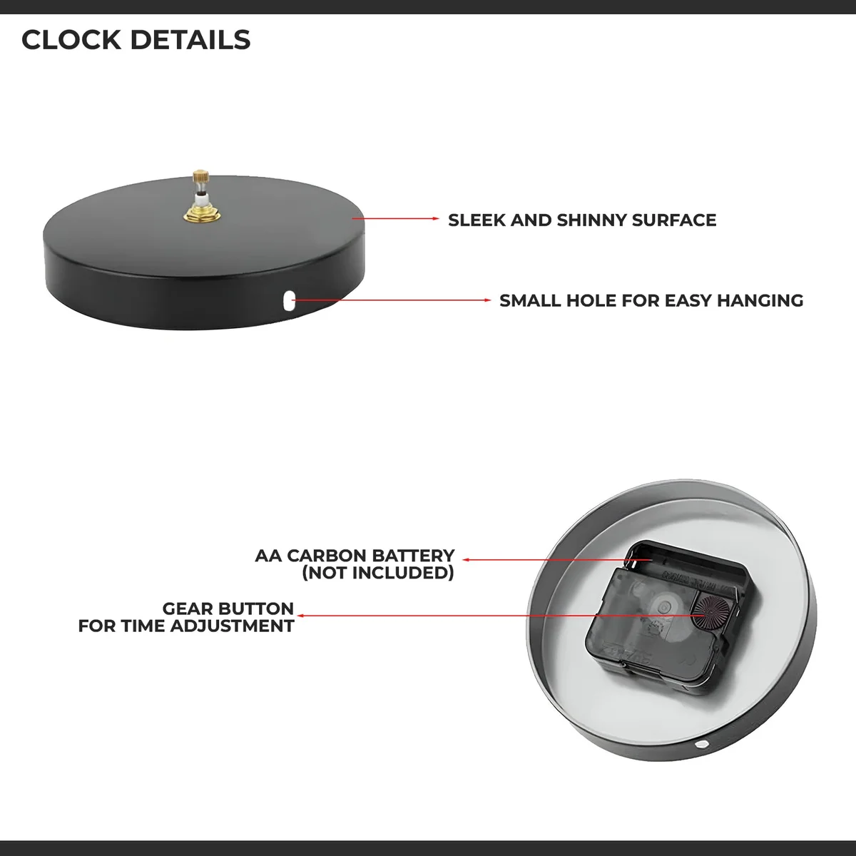 Modern frameless wall clock with large 3D coffee time numbers on smooth wall in living room setting