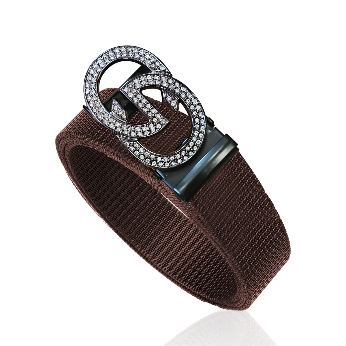 Black nylon breathable work belt with adjustable double G metal buckle, suitable for unisex daily and tactical use
