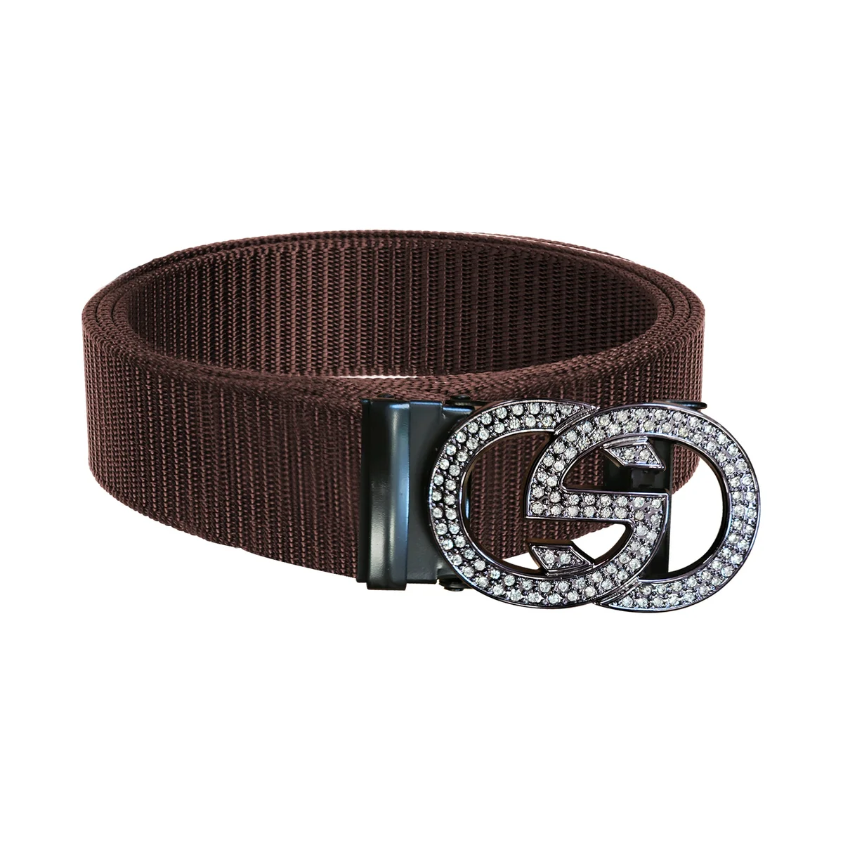 Black nylon quick release belt with adjustable double G metal buckle, suitable for unisex daily and tactical wear