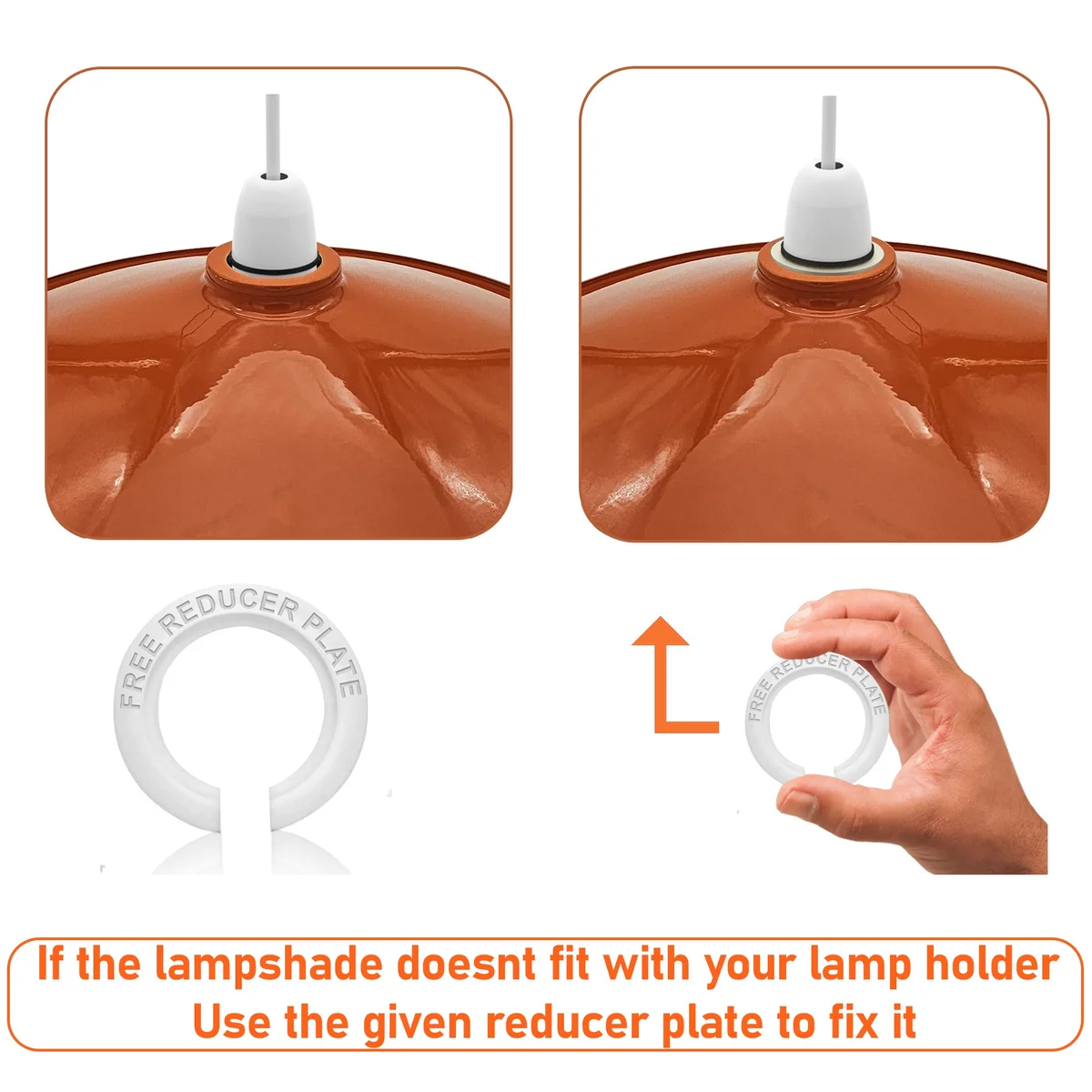 Vintage industrial style disc-shaped metal lampshade indoor with easy fit design and a sleek, durable finish