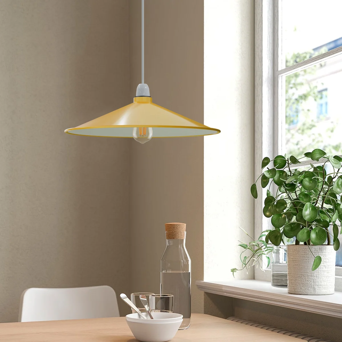 Vintage metal lamp shade in disc shape with easy fit design, crafted from durable metal for indoor use