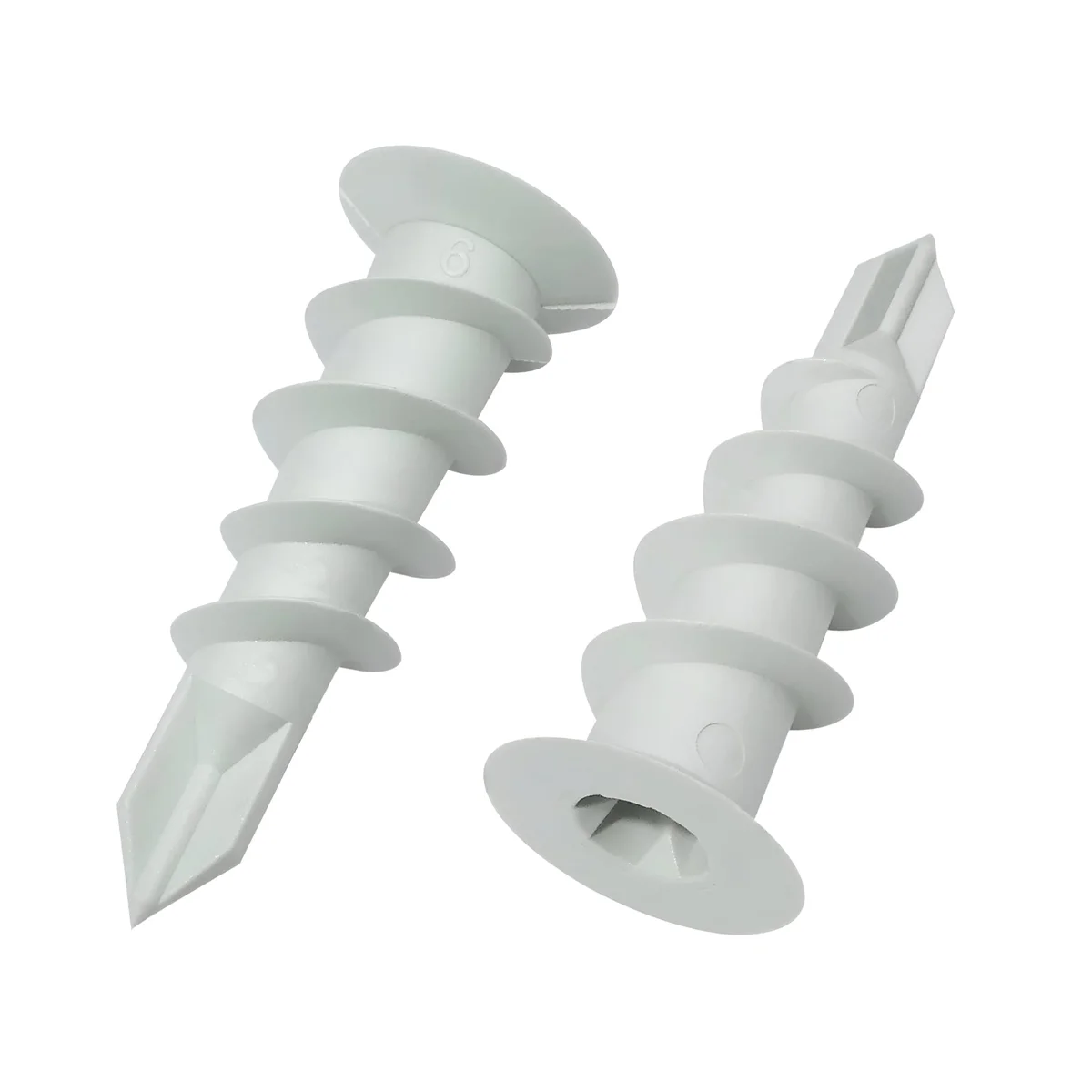 White drywall fixing screws with flat heads and sharp points, 100 pack for secure plasterboard installation