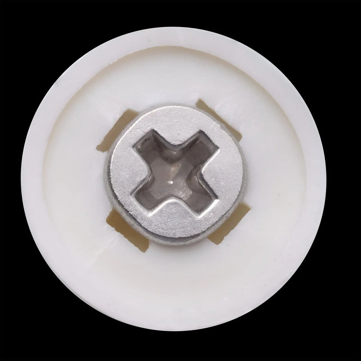 Close-up of white self tapping gypsum screws with flat heads in a 100 pack for drywall and plasterboard fixings