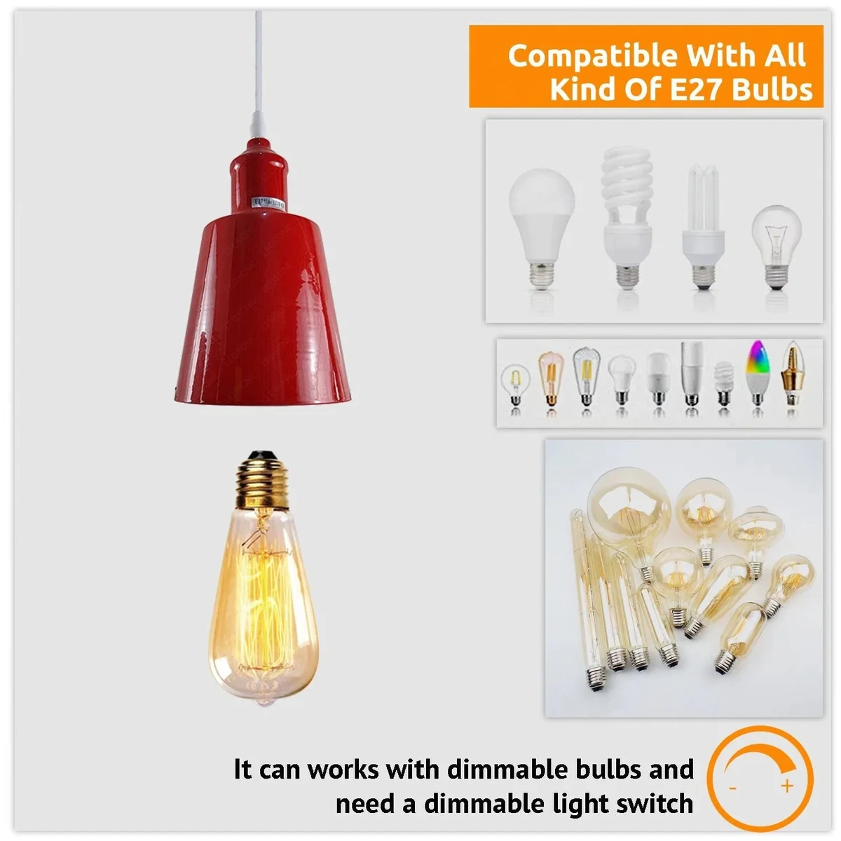 Vintage pendant ceiling light with pink metal and PVC shade, 95cm adjustable cable, suitable for indoor use and dimmable bulbs