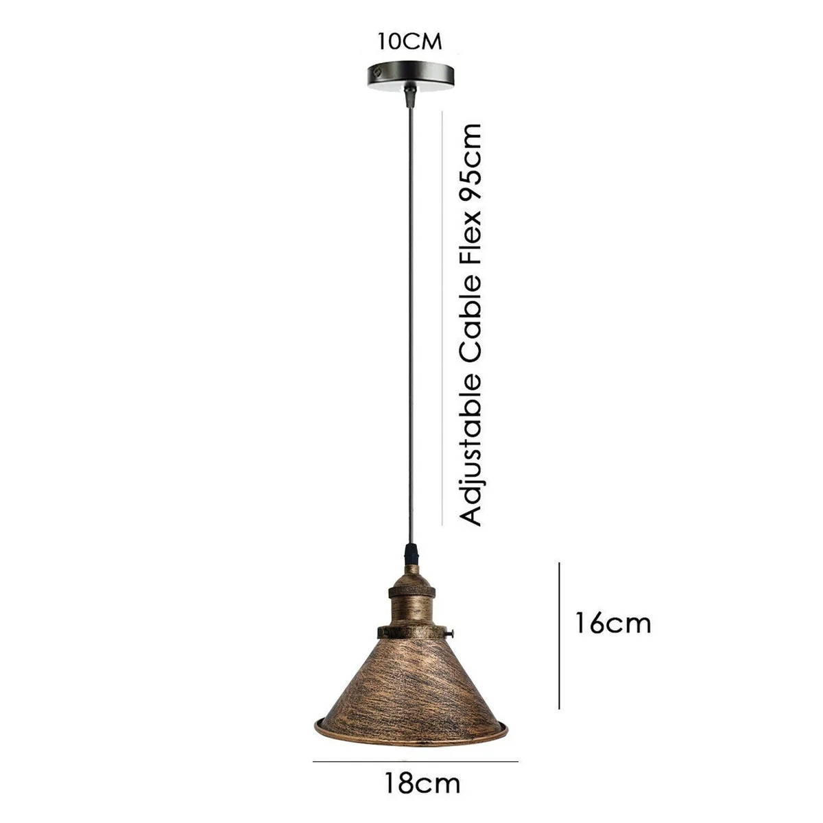 Matte black industrial ceiling light with brushed brass holder hanging in modern living room setting