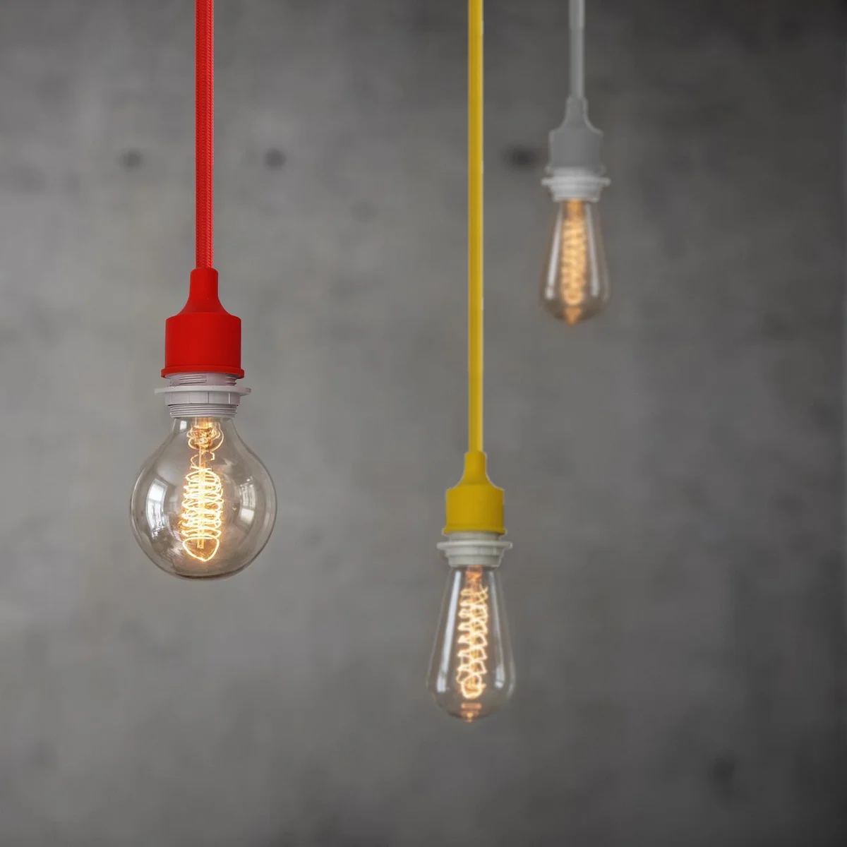 Single ceiling pendant with adjustable 95cm cable and metal industrial design, suitable for dimmable E27 bulb up to 60W