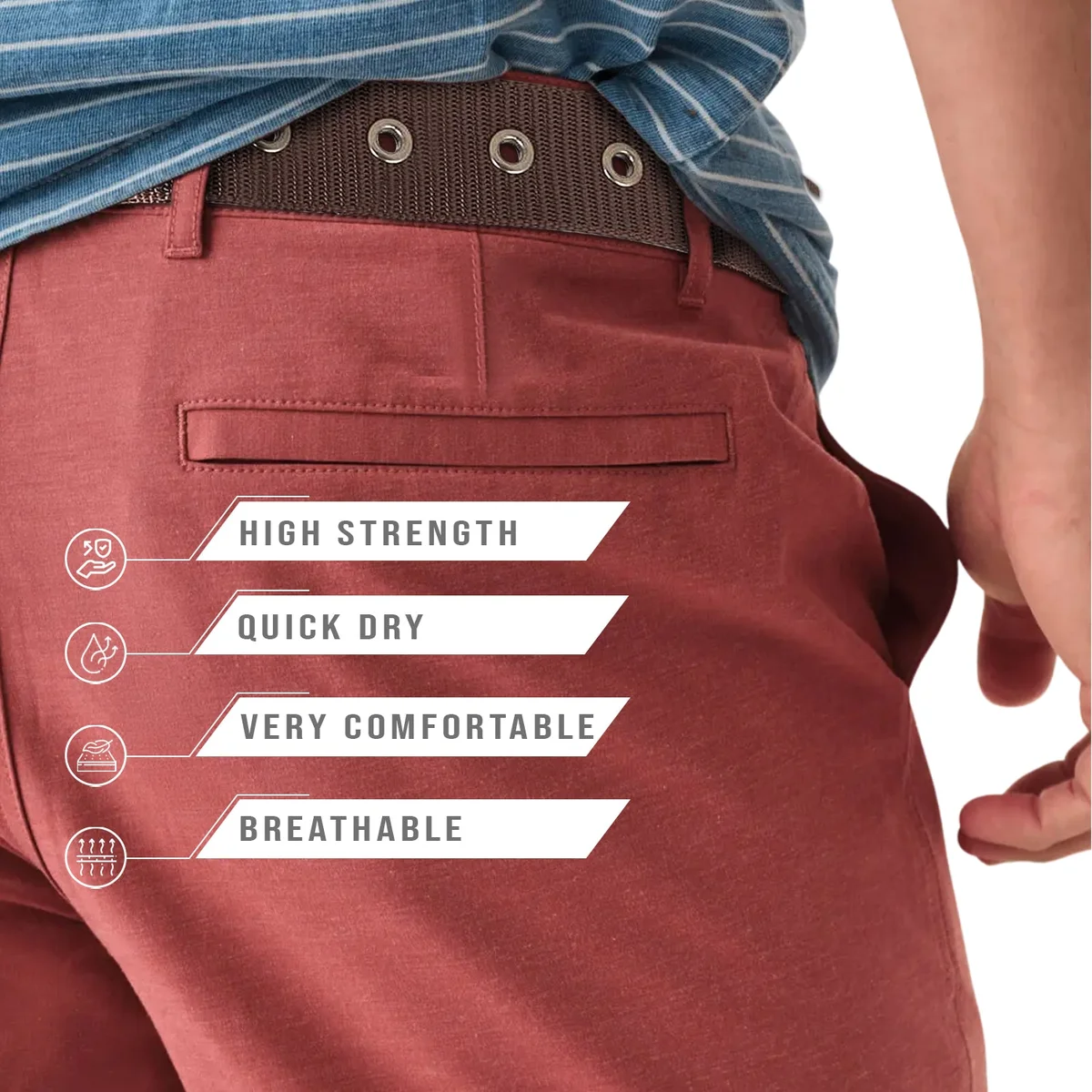 Two men's adjustable buckle belts in black and brown nylon with pin buckles displayed side by side on white background