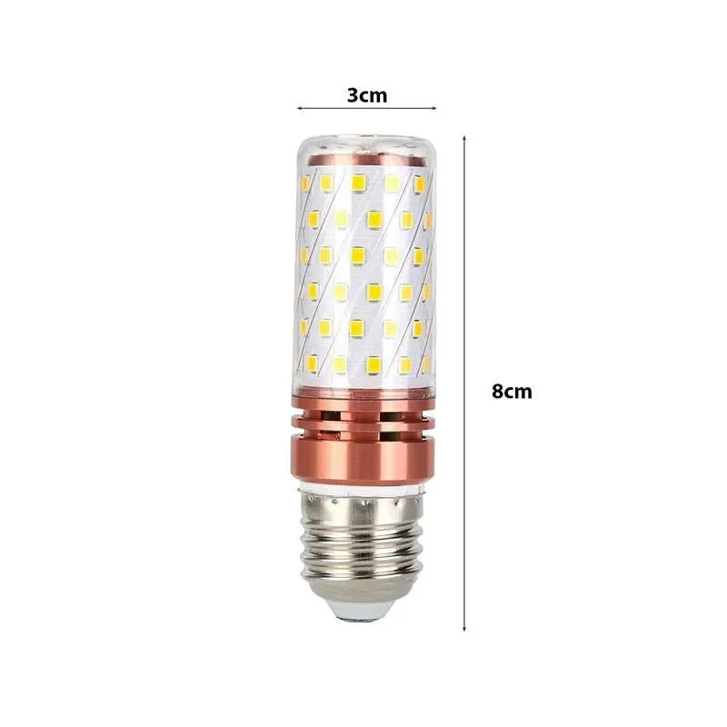 White corn-shaped E27 base LED bulb with clear shell, screw‑in fixture, styled for indoor lighting.