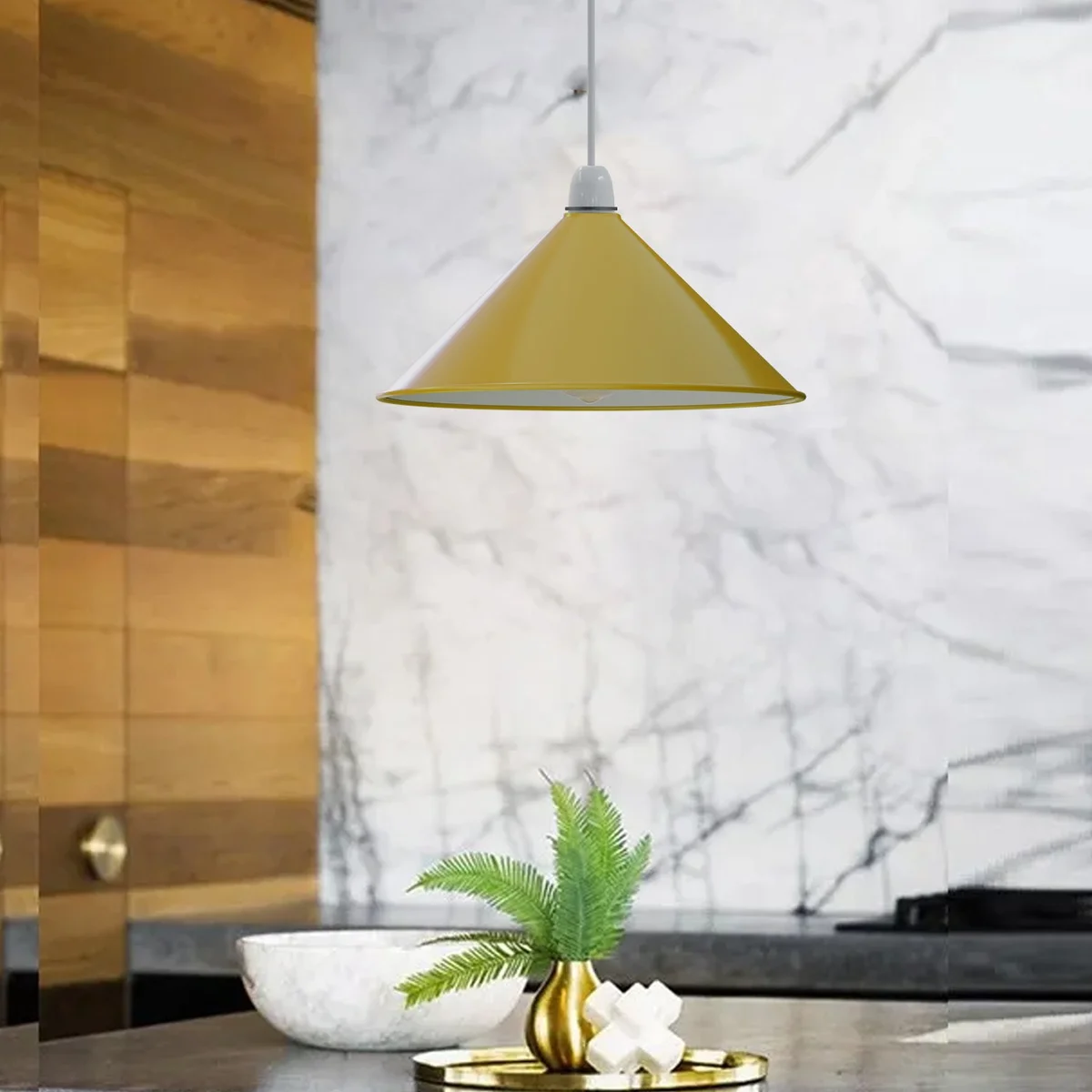 Large metal cone retro style lampshade in black with a reducer plate for indoor living room lighting, diameter 36cm