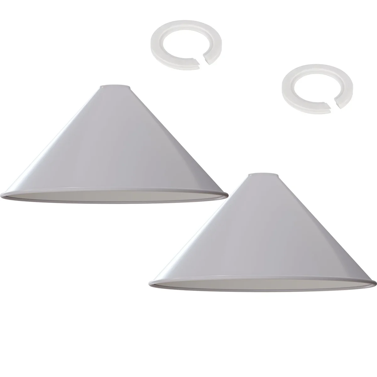 Large metal cone lampshade in vintage style with reducer plate, 36cm diameter, designed for indoor living spaces lighting