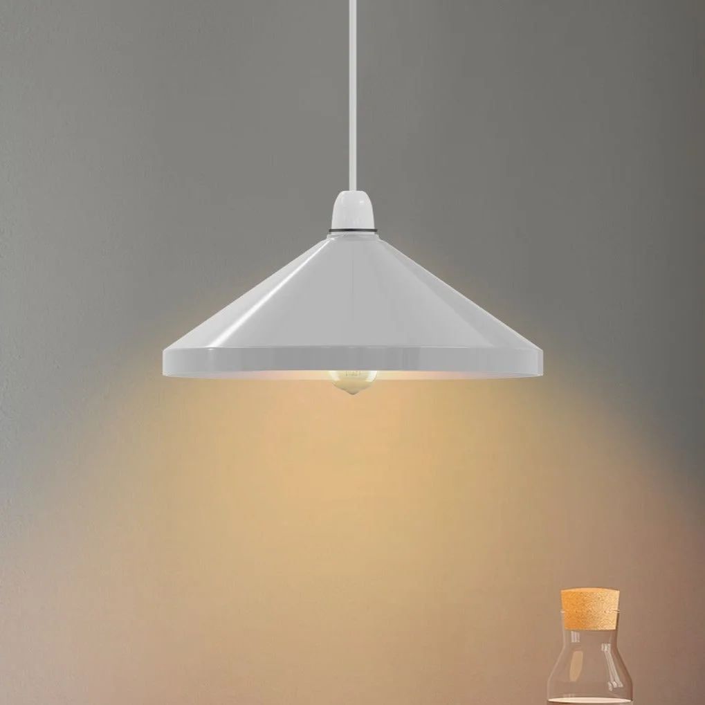 Vintage metal lampshade in cone shape with easy fit design, 33.5 cm diameter, retro style in metal finish