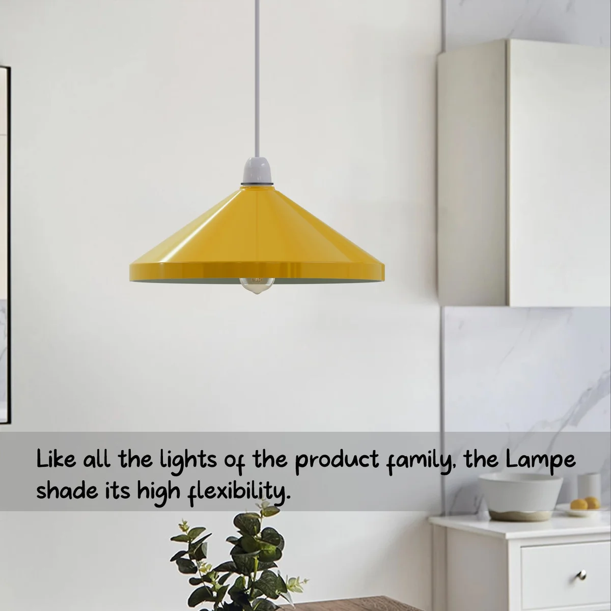 Retro style lamp shade in vintage cone shape, metal construction, easy fit with reducer plate, 33.5cm diameter, indoor use