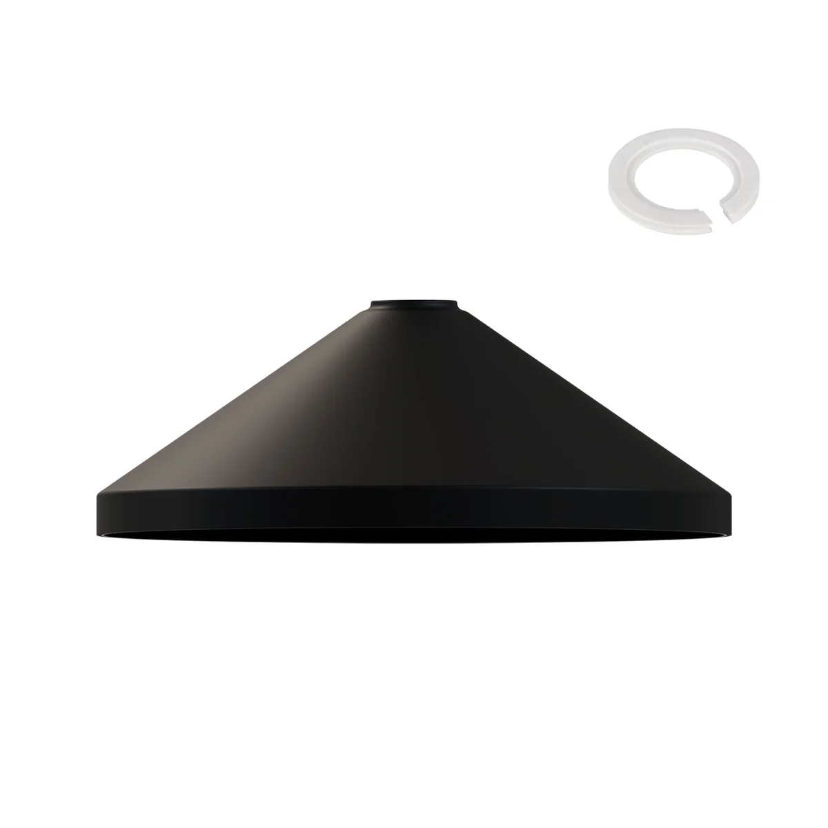 Vintage metal lampshade in cone shape with easy fit reducer plate, 33.5cm diameter, retro-style indoor lamp accessory