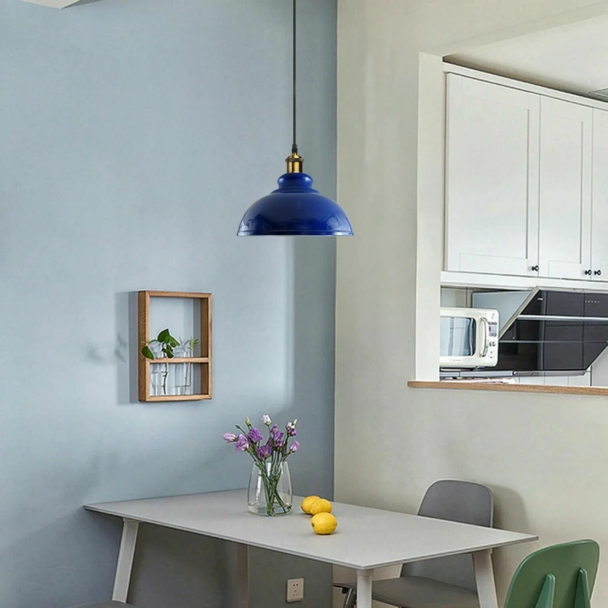 Modern industrial dome pendant light with metal shade and 95cm cord, featuring E27 base pendant for versatile bulb use