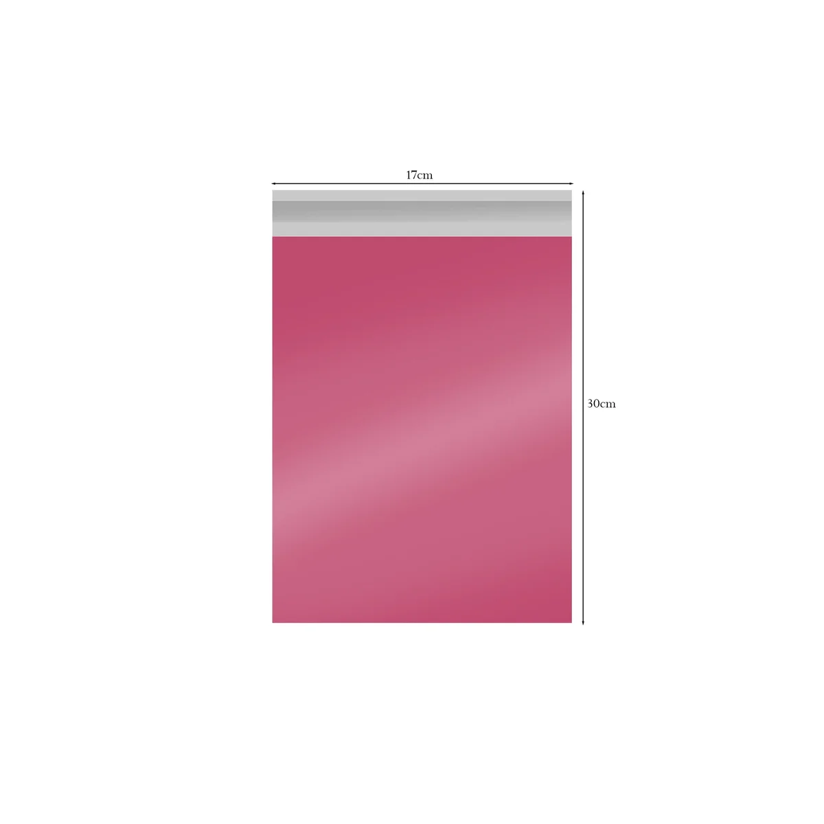 Stack of clear polyethylene mailing bags with self-adhesive seal, sized 17x30 cm, for secure packaging and postage
