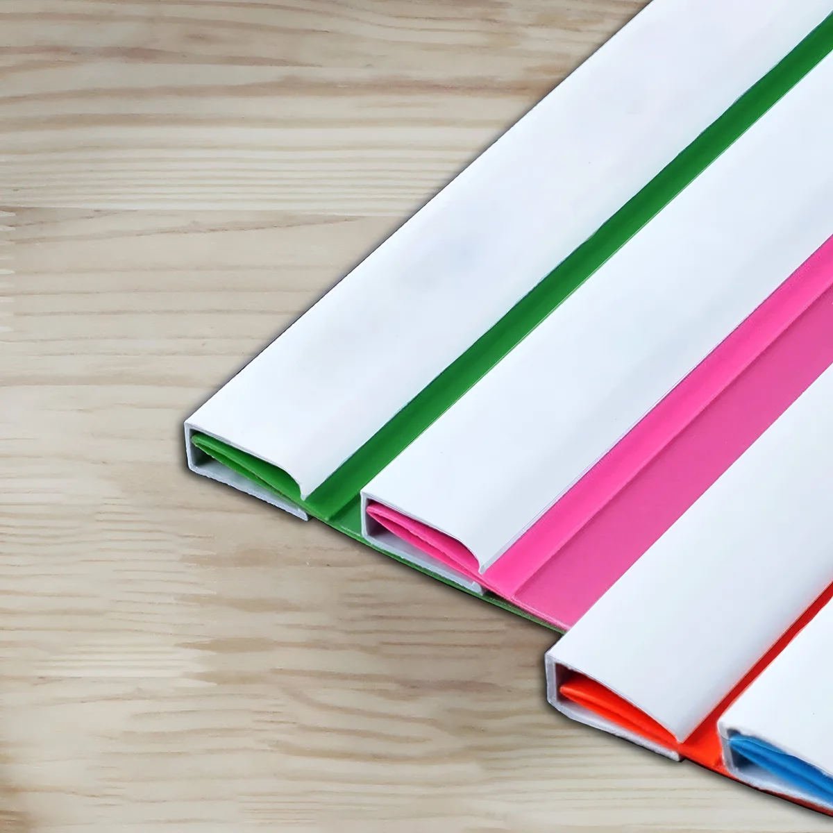 Six waterproof file folders in assorted colors with rotating lever clips, designed for A4 and letter size documents.