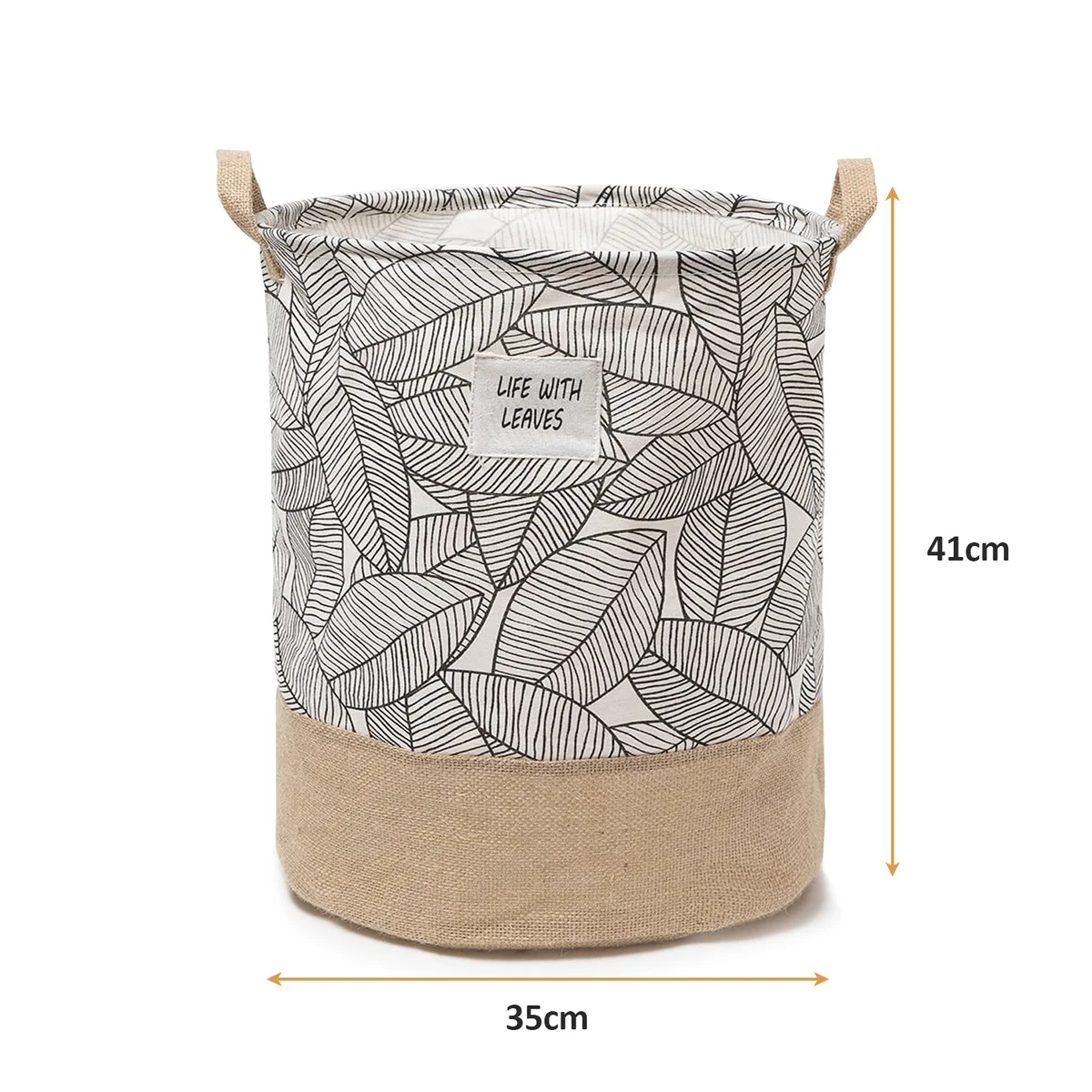 Foldable black and white grid washable laundry basket made of cotton with waterproof inner layer and handles for easy carrying