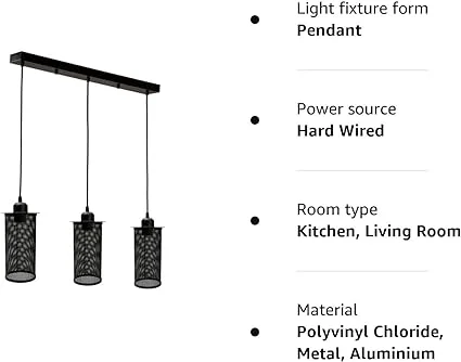 Three head hanging cage E27 pendant light with adjustable 95cm cables and metal cages for ceiling installation