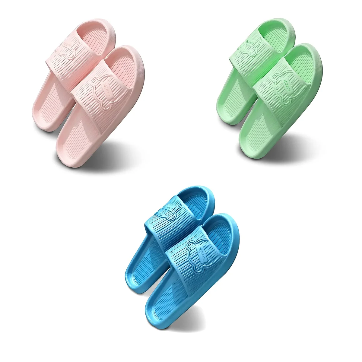 Pair of modern non slip home slippers in black EVA material with ergonomic design and cushioned sole for men and women