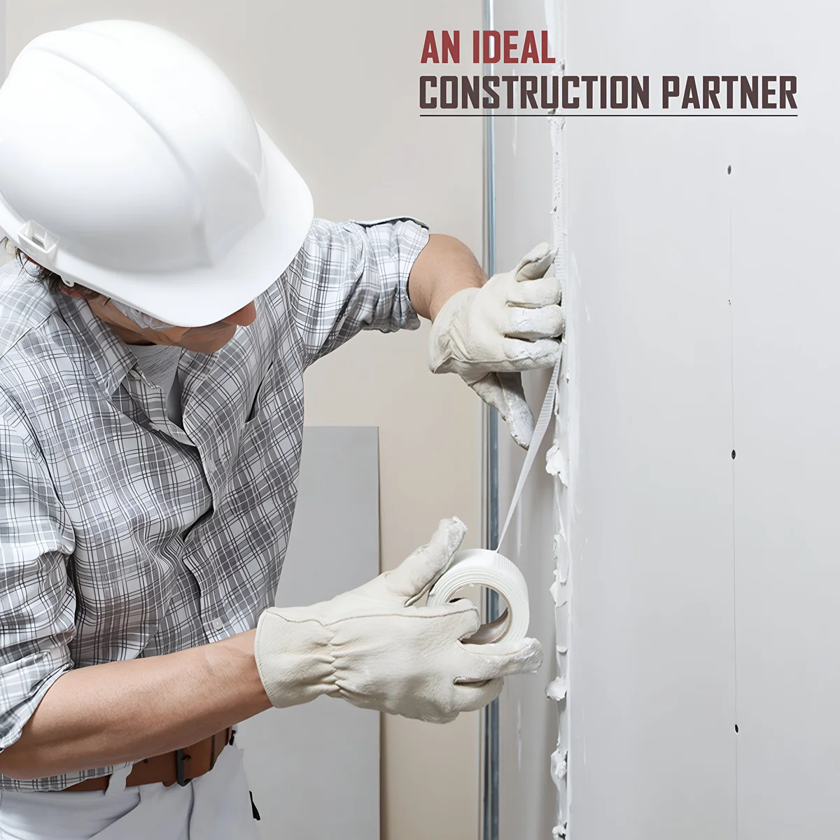 Roll of self-adhesive fiberglass mesh plasterboard crack repair tape with high-tack backing for drywall joints