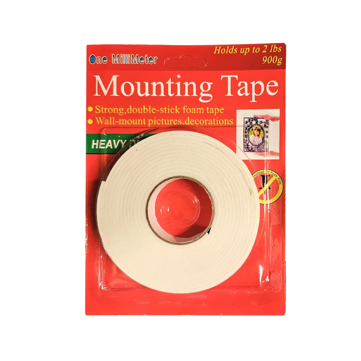 Six rolls of white heavy duty waterproof mounting tape made from EVA foam, shown stacked on a white background