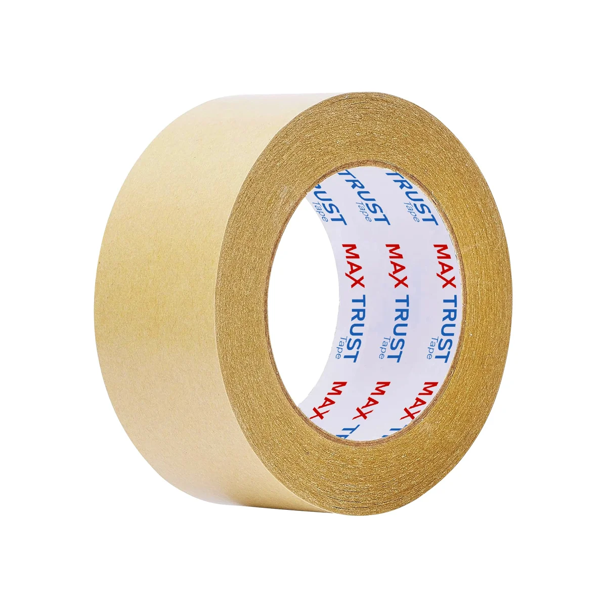 Roll of brown kraft paper packing tape with smooth surface and self-adhesive backing for eco-friendly sealing tasks