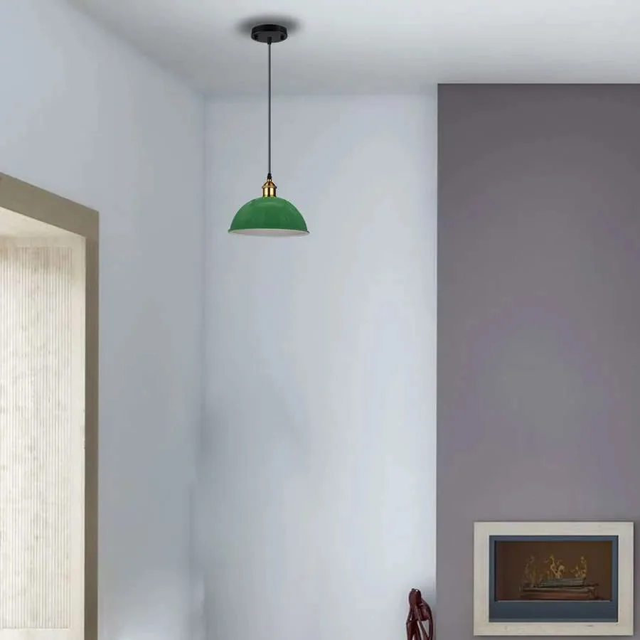Vintage pendant light with metal shade, adjustable 95cm cable, suitable for indoor ceiling mounting, E27 bulb compatible