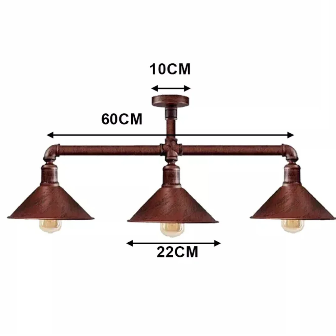 Brushed copper steampunk pendant with E27 bulb ceiling light and 95cm cable for living room or cafe lighting