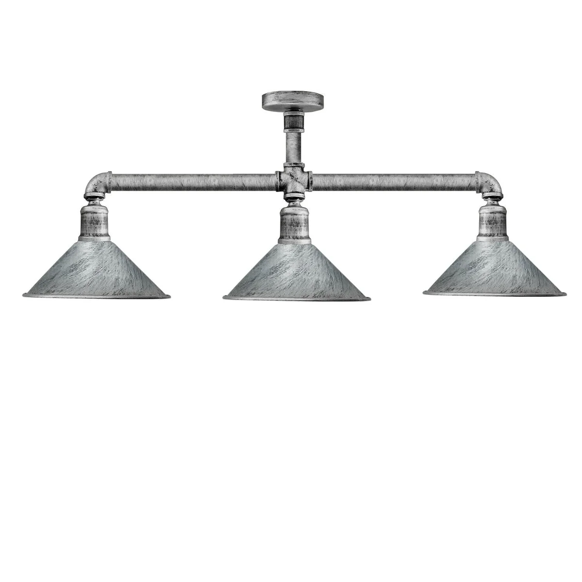 Steampunk ceiling lights in brushed copper with exposed bulb and industrial design hanging from ceiling fixture