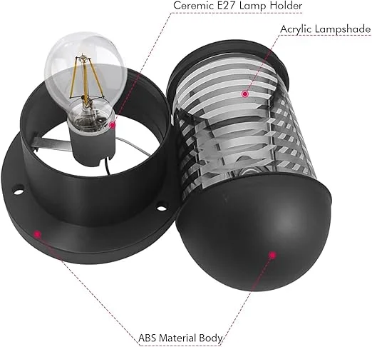 Black cylindrical floor mounted outdoor light with rippled glass shade, ideal for garden and patio lighting