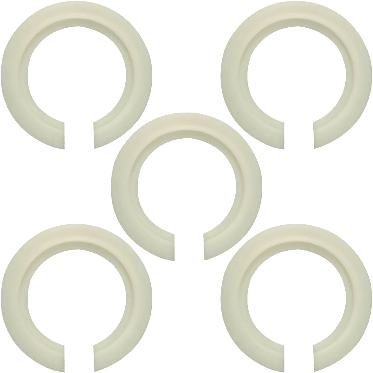 White plastic lamp reducer ring adapter with 46mm outer and 29mm inner diameter for lamp shade fitting