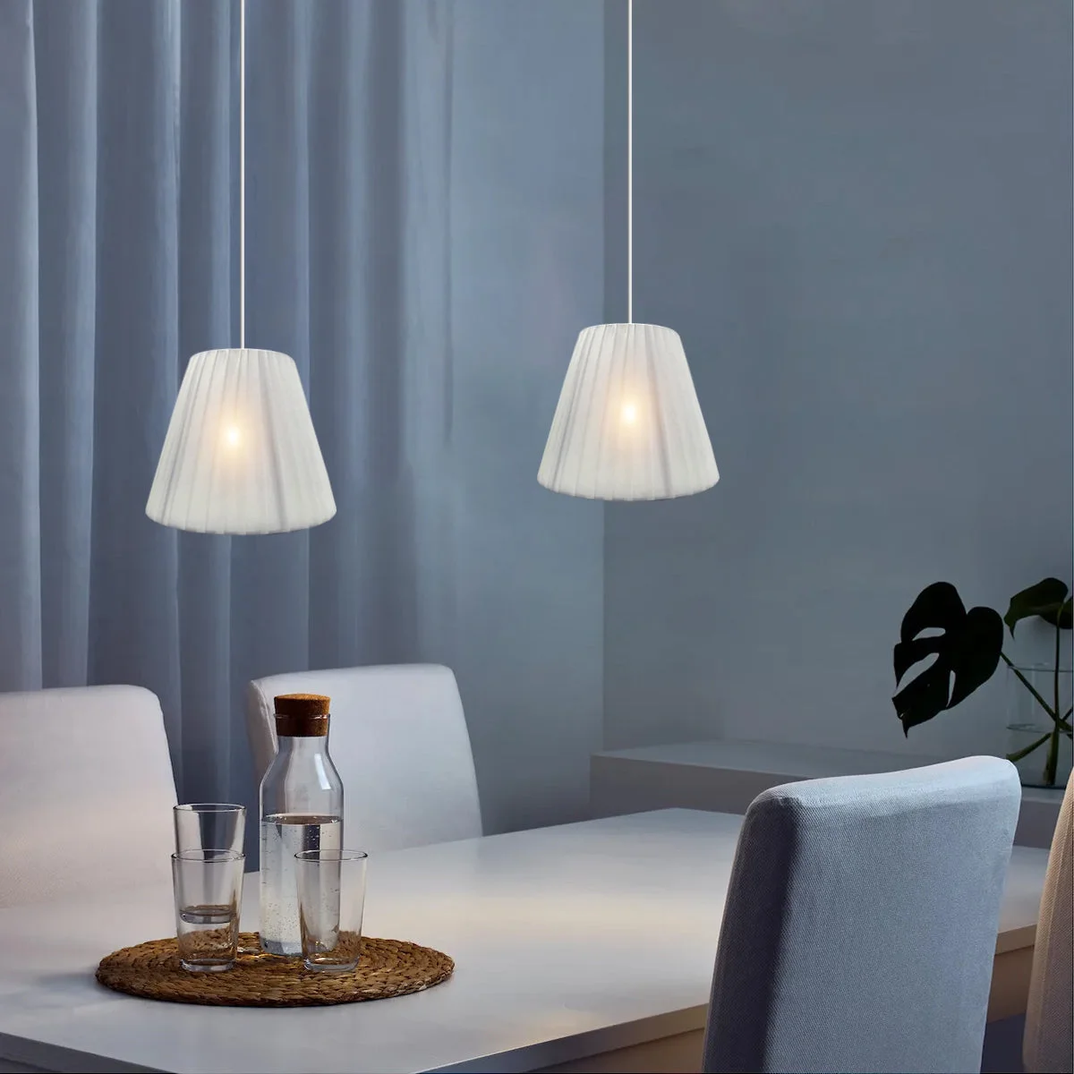 Modern fabric coolie lampshade in neutral color with smooth fabric and plastic lining, 28cm wide, 22cm high, modern style