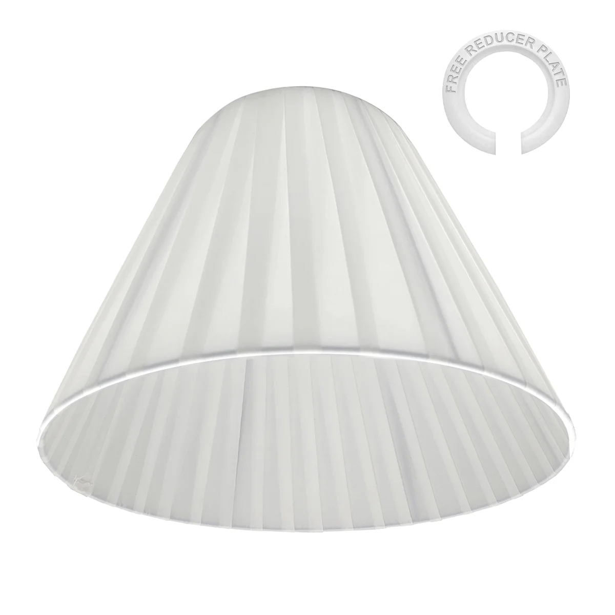 Modern coolie-shaped fabric lampshade indoor with durable plastic lining and reducer ring for easy fitting on E27 base lamps