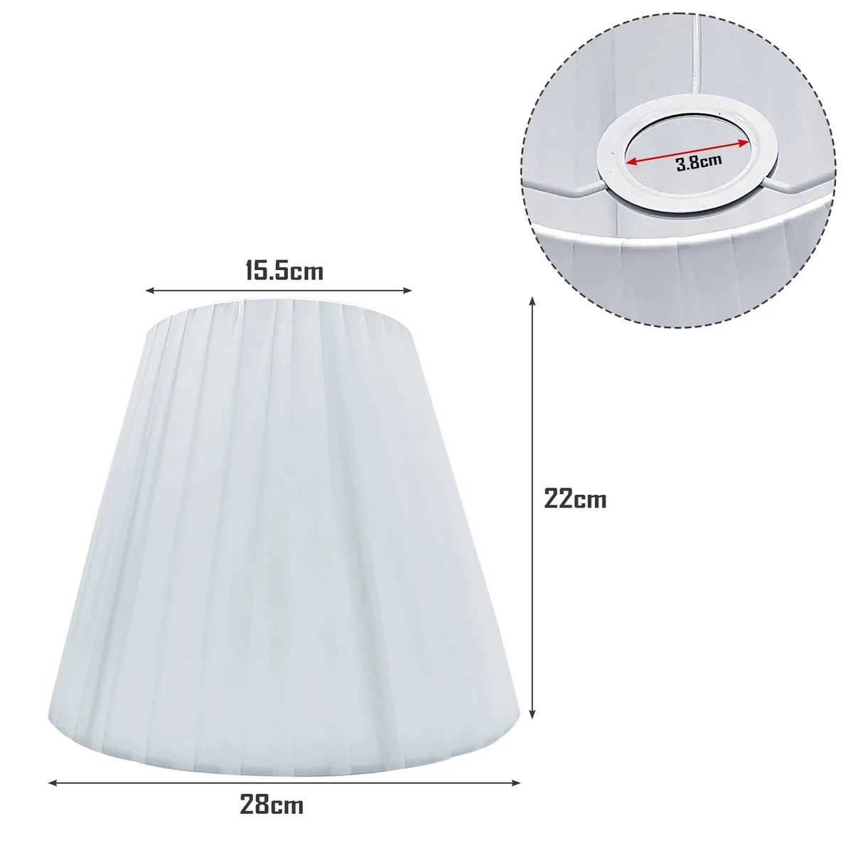 Modern fabric coolie lampshade with E27 base, 28cm wide and 22cm high, shown from side angle on white background