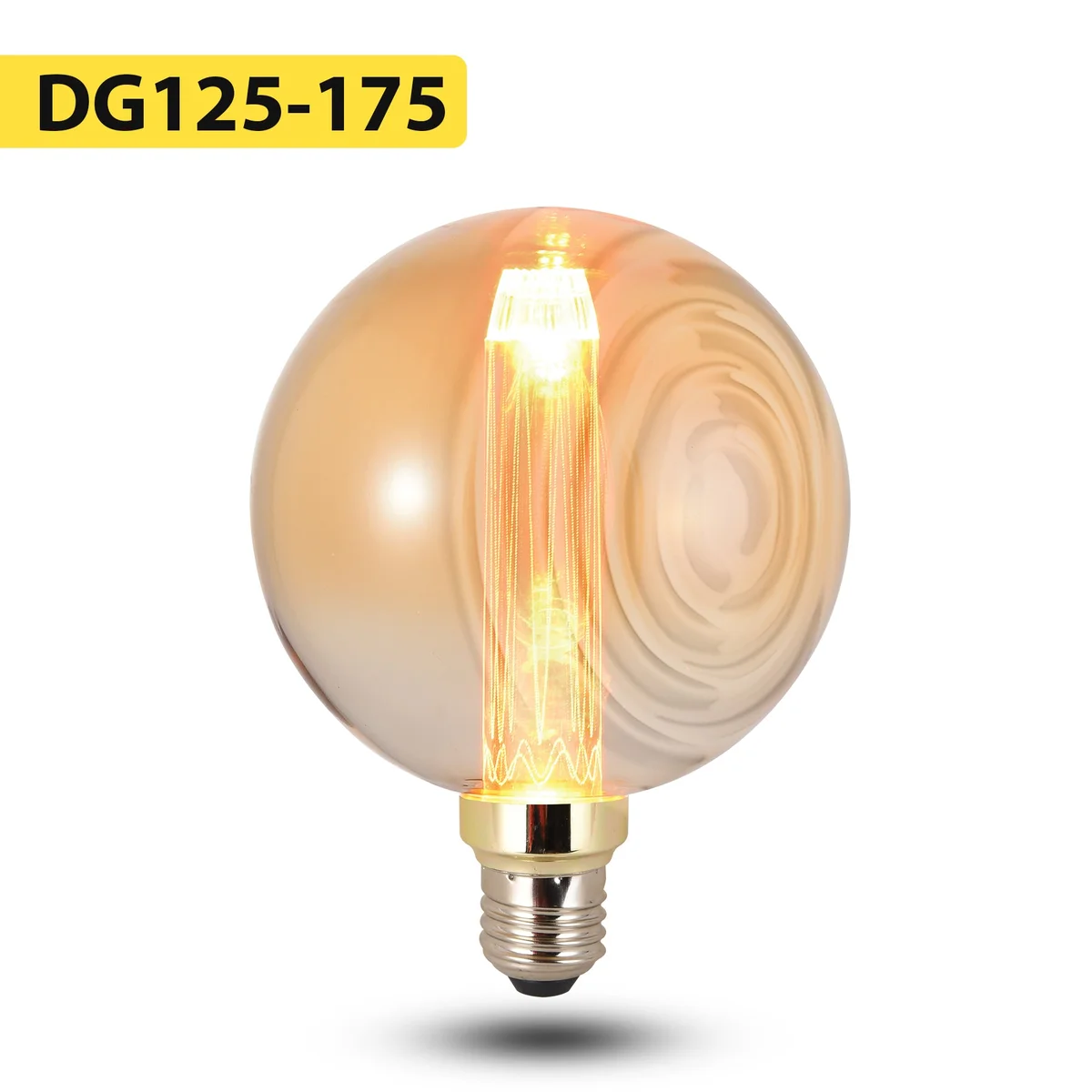 Vintage style E27 LED bulb G125 globe with visible filament and warm white light, 3W energy-saving design