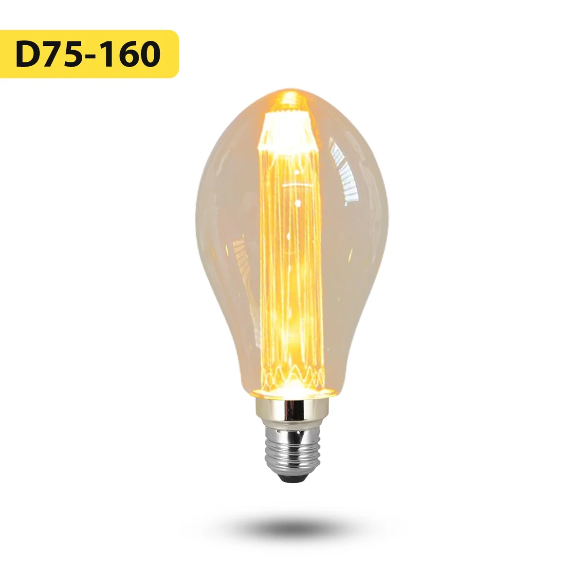 Vintage style 3W decorative bulb with E27 base, warm white filament inside ellipsoidal antique glass casing