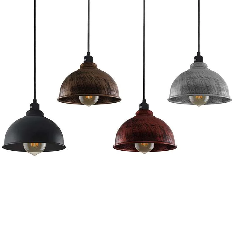 Modern black industrial pendant light with adjustable 2M cable and E27 bulb pendant holder, metal shade 21cm wide