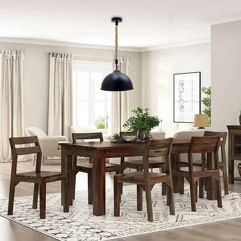 Sloped ceiling pendant light with 30cm metal shade hanging from adjustable 200cm hemp rope cable in industrial style
