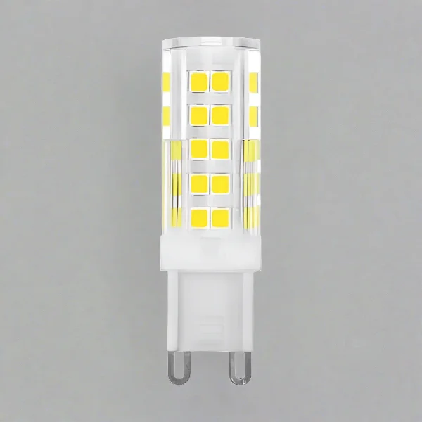 Two cool white LED bulbs with G9 bases, 3W and 5W, shown against a white background for indoor lighting use