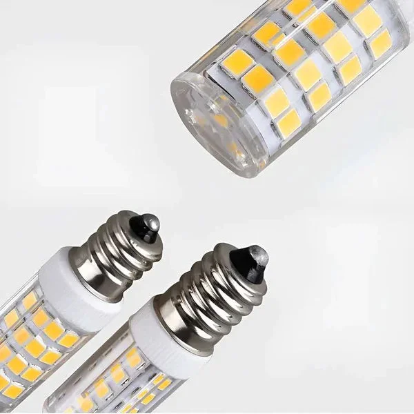 E14 ceramic LED bulb with corn shape, cool white light, 3W/5W power, and transparent PC shell for cooker hoods