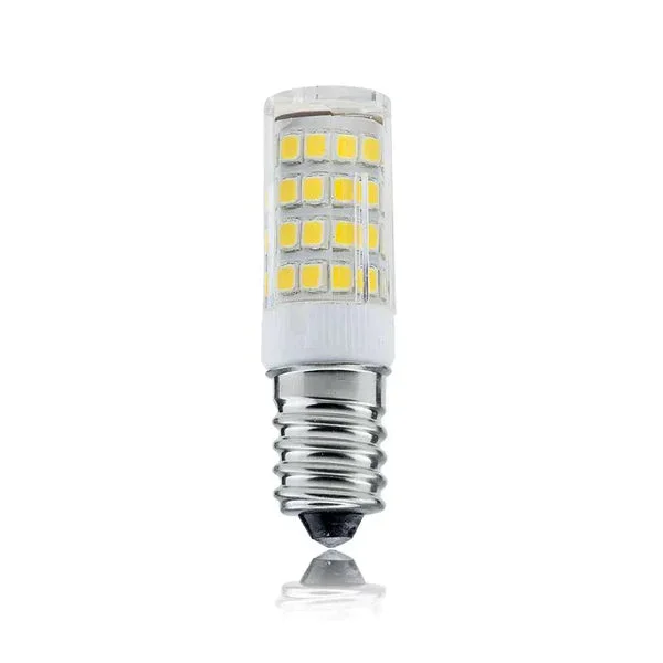 E14 LED corn bulb with ceramic body and PC shell, cool white light, 54mm height, 15mm width, 3W/5W power options
